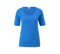 Jersey-Shirt mit U-Ausschnitt 34 blau