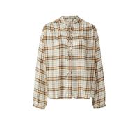 Karierte Hemdbluse im Relaxed Fit mit Rüschenkragen 34 creme|gelb 2170032.02N3.34