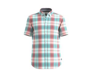 s.Oliver Red Label - Kurzes Baumwollstretch-Hemd im Slim Fit rot/blau - Gr. - M