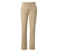 s.Oliver Chinohose Damen Beige Gr. 46 - Regular Fit knöchellang, 98% Baumwolle, mit Gürtel