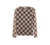 s.Oliver Red Label - Langarmshirt mit Karomuster braun/beige - Gr. - 36