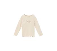 s.Oliver Red Label - Langarmshirt mit Schriftstickerei beige - Gr. - 74