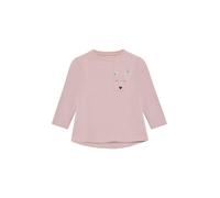 Longsleeve mit aufgesetzter Brusttasche und Print 68 Rosa