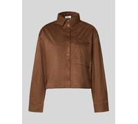 s.Oliver RED LABEL Loose Fit Hemdbluse mit Brusttasche in Dunkelbraun, Größe 36