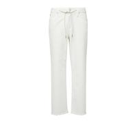 s.Oliver Red Label - Loose Fit Jeans-Hose in 7/8-Länge mit Tunnelzug und Fransen weiß - Gr. - 36