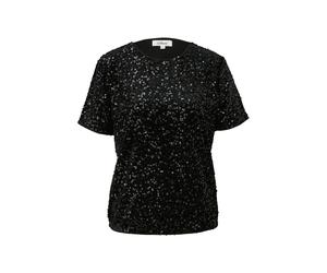 s.Oliver Red Label - Pailletten-Shirt mit Innenfutter schwarz - Gr. - 34