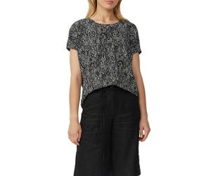 s.Oliver Red Label - Plissiertes T-Shirt im Relaxed Fit schwarz - Gr. - 42