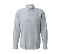 Langarmhemd S.OLIVER, Herren, Gr. L, N-Gr, blau, Web, Obermaterial: 55% Leinen, 45% Baumwolle, unifarben, regular fit normal, ohne Ausschnitt, Manschette, Hemden, mit Manschetten (88783627-L) blau