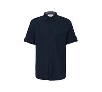 s.Oliver Regular Fit Kurzarmhemd – weich mit Stickerei – Blau XXL