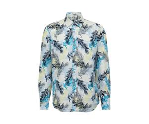 s.Oliver Red Label - Regular Fit: Leinenhemd mit All-over-Print blau - Gr. - 3XL