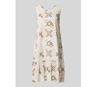 Jersey-Kleid im Relaxed Fit mit Rücken-Detail 36 creme|mehrfarbig|braun 2178701.89A4.36