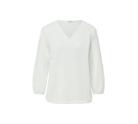 Shirt im Fabricmix mit V-Ausschnitt und 3/4-Arm 36 creme 2170094.0210.36