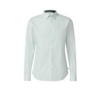 s.Oliver Red Label - Slim Fit: Gemustertes Hemd mit Kentkragen weiß/blau - Gr. - XXL
