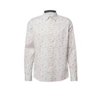 s.Oliver Red Label - Slim Fit: Langarmhemd mit All-over-Print und Kentkragen blau/braun/weiß - Gr. - XXL