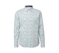 s.Oliver Hemd Slim Fit – Langarmhemd mit All-over-Print und Kentkragen – L weiß/mehrfarbig