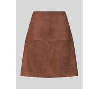 s.Oliver RED LABEL Slim Fit Mini-Rock mit verdecktem Reißverschluss in Dunkelbraun, Größe 36