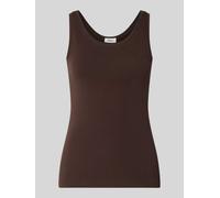 s.Oliver RED LABEL Slim Fit Tanktop aus Baumwoll-mix in Dunkelbraun, Größe 46