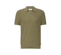s.Oliver RED LABEL Strick-Poloshirt in Flammgarnstruktur Regular Fit aus reiner Baumwolle Olive XXL