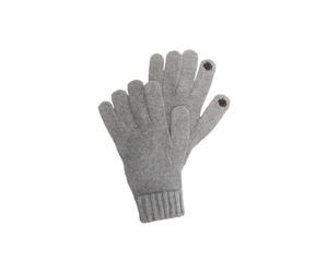 s.Oliver Red Label - Strickhandschuhe aus Baumwolle grau - Gr. - 2