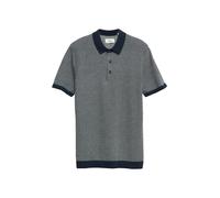 Zweifarbiges Strickpolo aus reiner Baumwolle M blau|weiß 2179440.5978.M