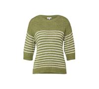 Gestreifter Strickpullover mit 3/4-Arm 46 olive 2177026.79X4.46