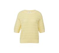 s.Oliver Red Label - Strickpullover mit Halbarm und Ajourmuster gelb - Gr. - 38