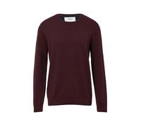 Strickpullover S.OLIVER, Herren, Gr. XXXL, rot (dk bordeaux), Feinstrick, Obermaterial: 100% Baumwolle, casual, regular fit normal, Rundhals, Langarm Flachstrickbündchen, Pullover, mit Logostickerei (