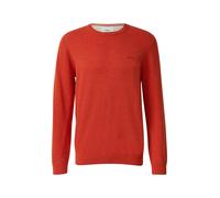 s.Oliver Rundhalspullover Baumwollpullover mit Logo-Stickerei 100% Baumwolle Herren XL rotbraun