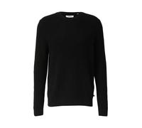 Strickpullover S.OLIVER, Herren, Gr. XL, schwarz, Strick, Obermaterial: 100% Baumwolle, unifarben, normal hüftbedeckend, Rundhals, Bündchen, Pullover, langarm, Grob-Strick (10251659-XL) schwarz