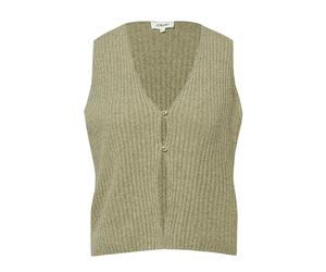 s.Oliver Red Label - Strickpullunder mit V-Ausschnitt und Knopfleiste grün - Gr. - 36