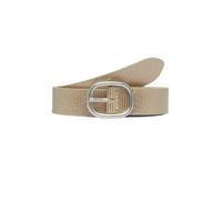 Ledergürtel mit Dornschließe und Folienprint 95 silber|beige 2176939.0010.95