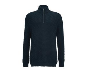 s.Oliver Red Label - Strukturierter Pullover mit Half-Zip blau - Gr. - XXL