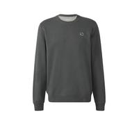 Sweatshirt S.OLIVER, Herren, Gr. XXXL, grau (dk grau), Sweatware, Obermaterial: 70% Baumwolle, 30% Polyester, unifarben, casual, regular fit taillenbedeckt, Rundhals, Langarm Rippbündchen, Sweatshirts