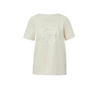 s.Oliver Red Label - T-Shirt aus Baumwollstretch mit Schriftprint weiß - Gr. - 38