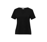 s.Oliver Red Label - T-Shirt aus Flammgarn mit V-Ausschnitt schwarz - Gr. - 44