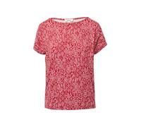 Fließendes T-Shirt aus Viskosemix mit All-Over-Muster mohnrot 44
