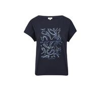 s.Oliver Red Label - T-Shirt im Relaxed Fit mit Artwork blau - Gr. - 36