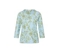 Gemustertes Jerseyshirt mit Knopf-Detail 34 blau|grün 2176228.51A4.34