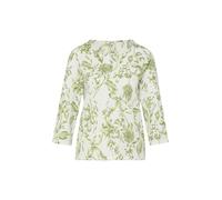 Gemustertes Jerseyshirt mit Knopf-Detail 40 creme|grün 2176228.02A4.40