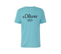 s.Oliver Red Label - T-Shirt mit Label-Print blau - Gr. - M