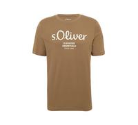 s.Oliver Red Label - T-Shirt mit Label-Print braun - Gr. - S