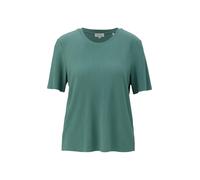 s.Oliver Damen 2146139 T-Shirt mit Plisseefalten, Petrol, 40