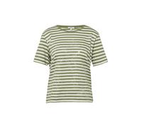 Gestreiftes Baumwoll-T-Shirt mit Pailletten 36 olive|creme 2176227.79G4.36