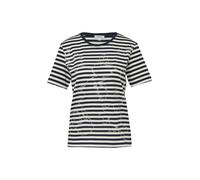 Gestreiftes Baumwoll-T-Shirt mit Pailletten 40 creme|blau 2176227.59G4.40