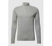 s.Oliver RED LABEL Troyer mit gerippten Abschlüssen in Hellgrau, Größe XXL