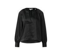 s.Oliver Bluse aus Satin mit tiefem V-Ausschnitt – Schwarz Größe 40