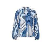 Viskosebluse mit Raffung und All-over-Print 36 weiß|blau 2174587.55A1.36