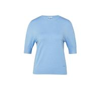 s.Oliver Damen Strickpullover Feinstrick Kurzarm Rundhals hüftbedeckend Blau Gr. 42