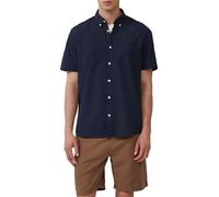 Kurzarmhemd S.OLIVER, Herren, Gr. XL, N-Gr, blau, Web, Obermaterial: 100% Baumwolle, unifarben, casual, regular fit taillenbedeckt, Kurzarm, Hemden, mit Waschung und gewebtem Tape (12840257-XL) blau