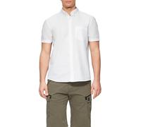 Kurzarmhemd S.OLIVER, Herren, Gr. XXXL, N-Gr, weiß, Web, Obermaterial: 100% Baumwolle, unifarben, casual, regular fit taillenbedeckt, Kurzarm, Hemden, mit Waschung und gewebtem Tape (17492914-XXXL) we